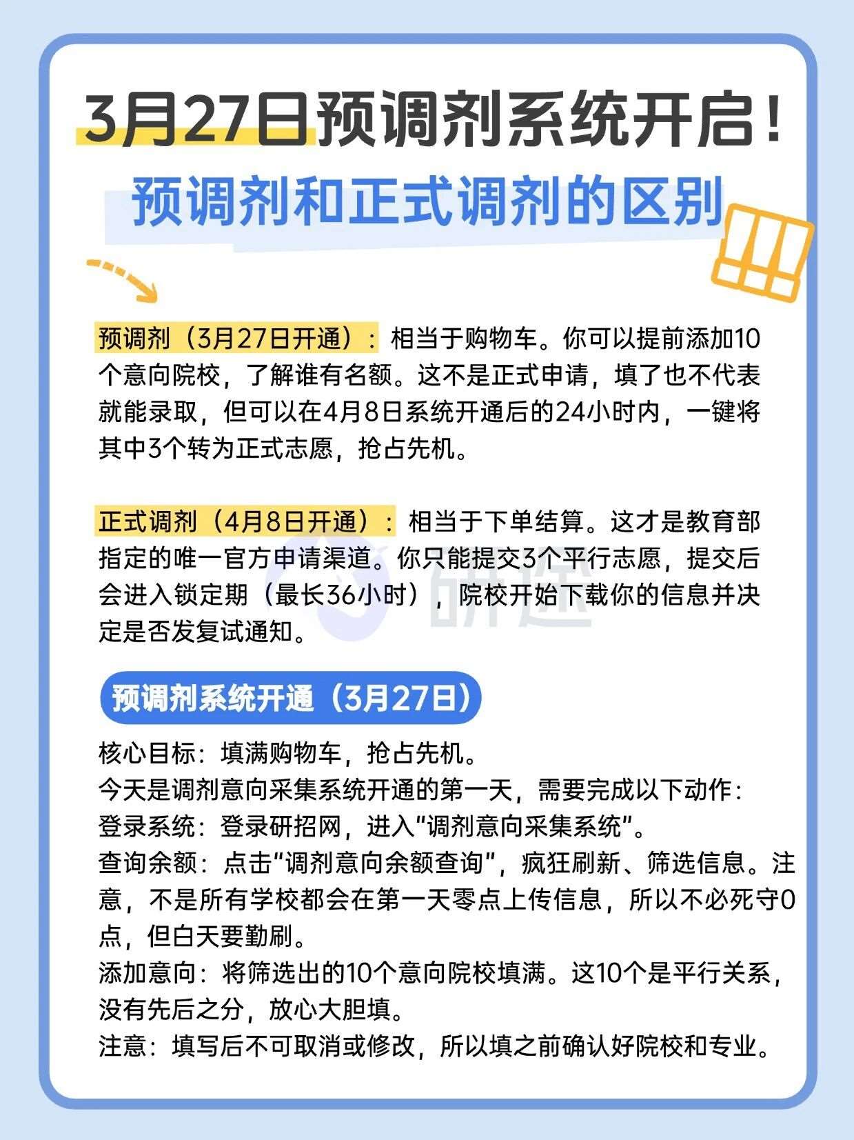 🔥预调剂已开启！预调剂vs正式调剂，别再搞混了！